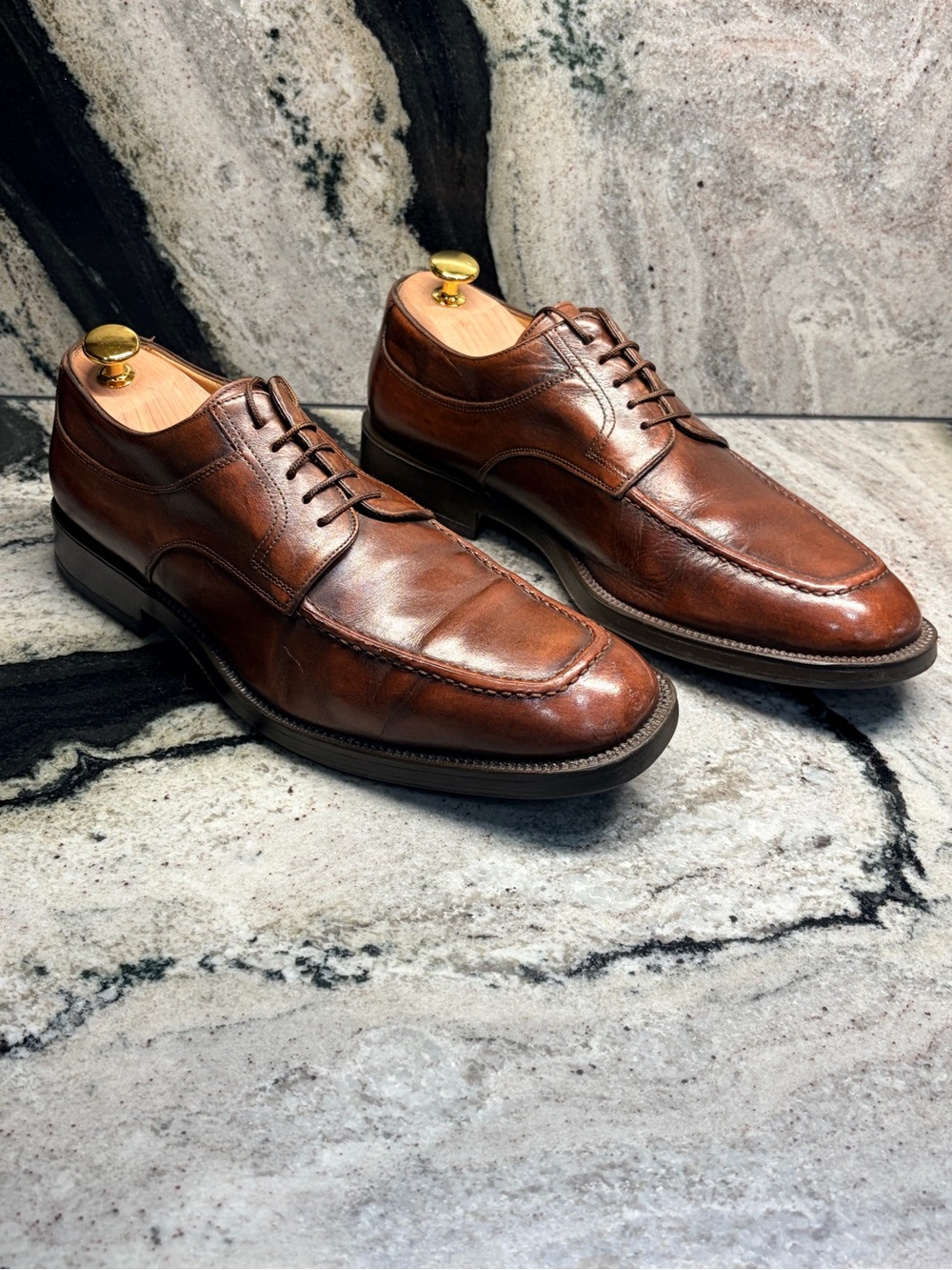 Santoni Nuvola Derby Shoes Men’s UK 8.5 US 9.5 Brown Leather Italy